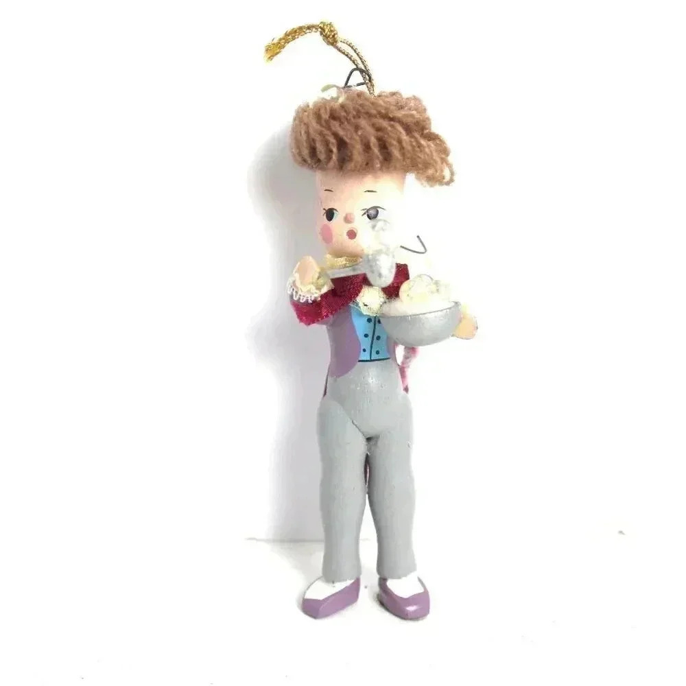 Vtg 1960s Story Time Nursery Rhymes Christmas Tree Ornament Blowing Bubbles